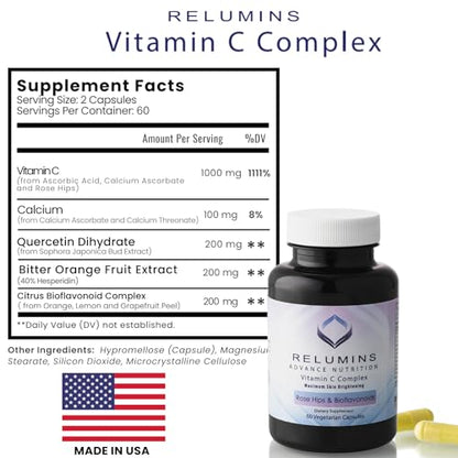 Paquete de suplemento vitamina C Relumins 180 cápsulas