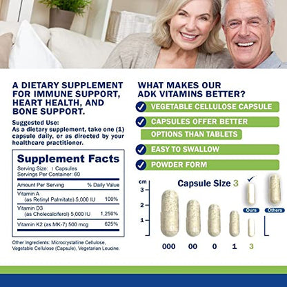 Paquete suplemento vitamínico Power By Naturals ADK 120 cápsulas