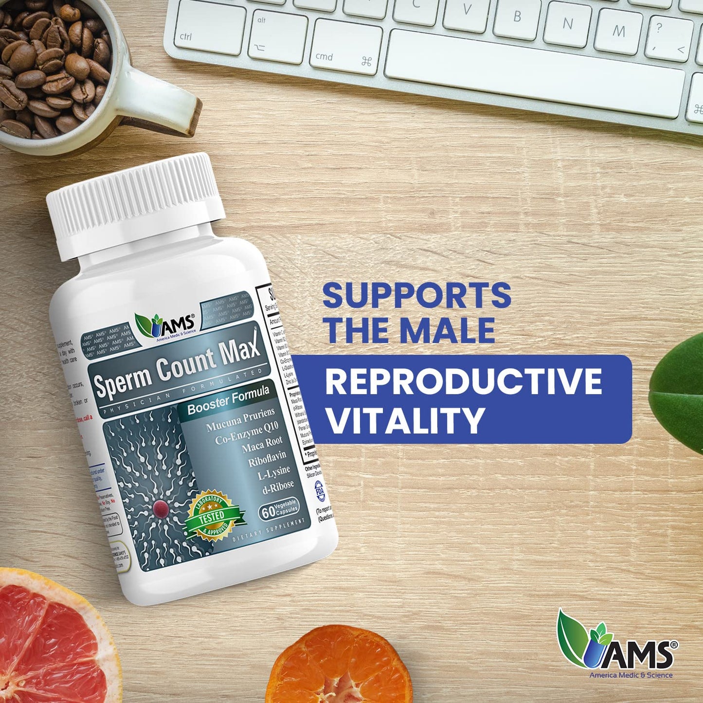 Paquete de suplementos Sperm Count Max para fertilidad masculina