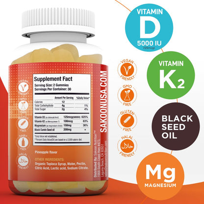 Paquete suplementario Sakoon Nutrition vitamina D3 y K2