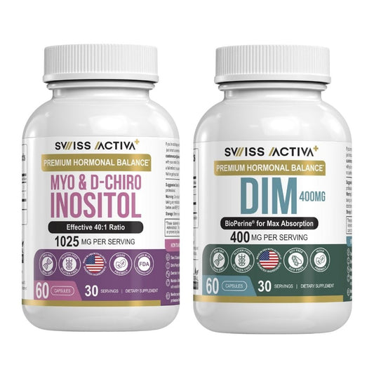 Paquete Swiss Activa+ DIM y Myo-Inositol para equilibrio hormonal