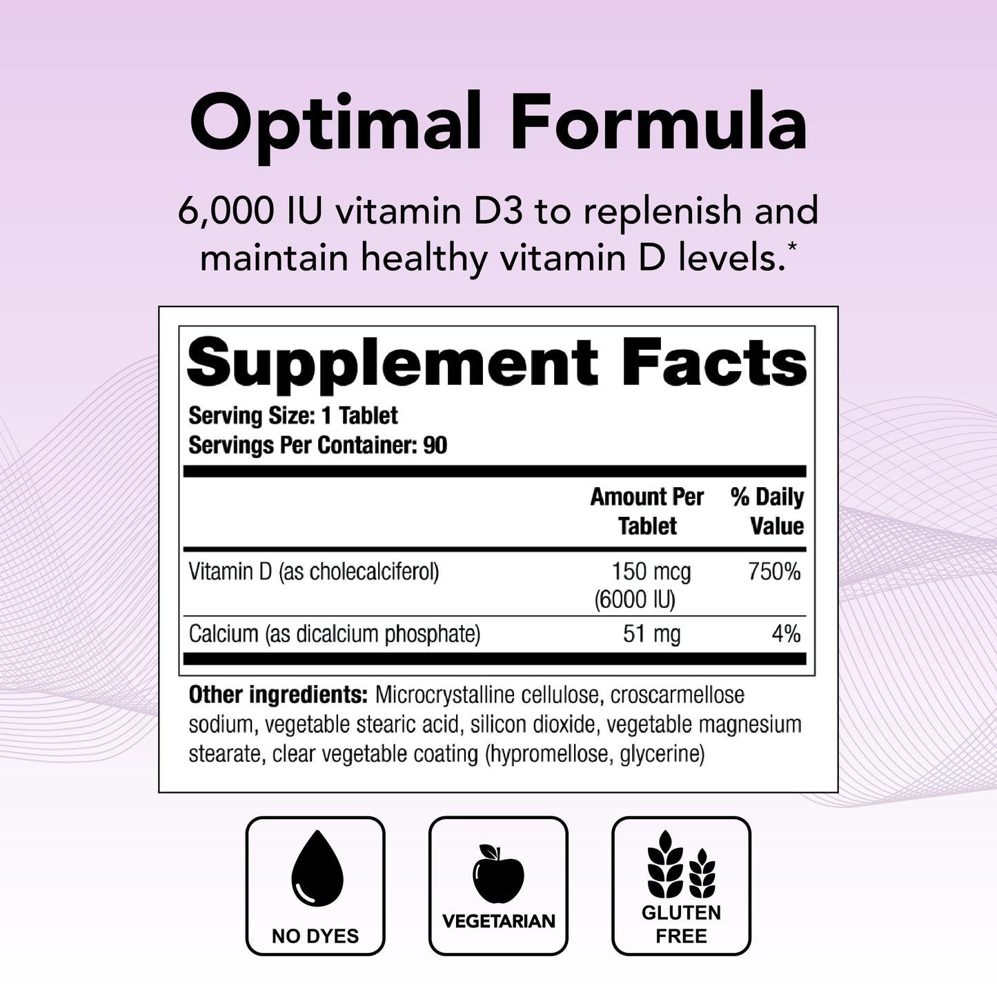 Paquete Theralogix suplemento de vitamina d 6000 iu 90 tabletas