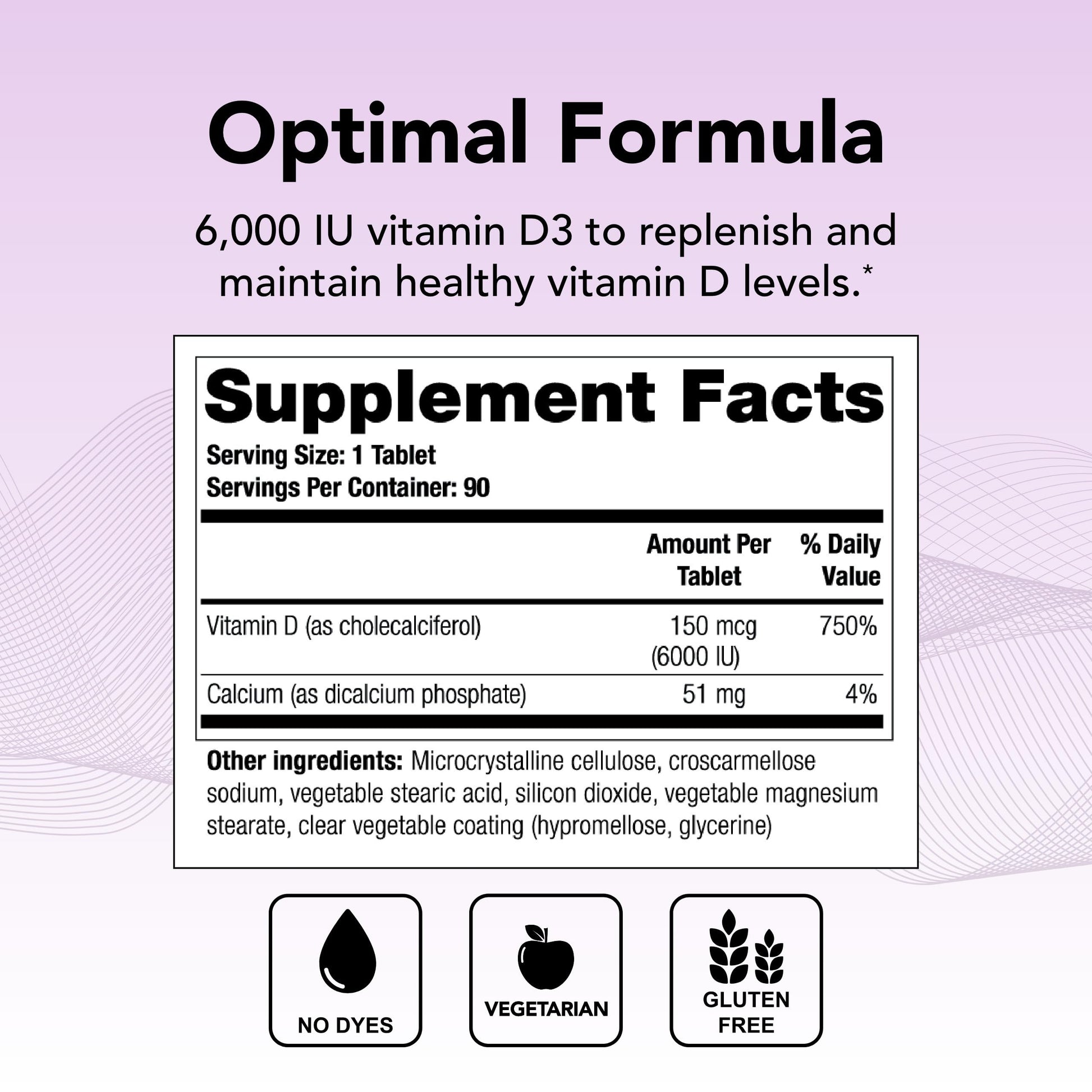 Paquete Theralogix suplemento de vitamina d 6000 iu 90 tabletas
