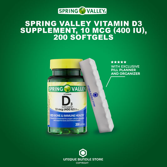Paquete Unique Bundle Store vitamina D3 200 cápsulas