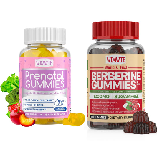 paquete vidavite gomitas berberina y prenatales