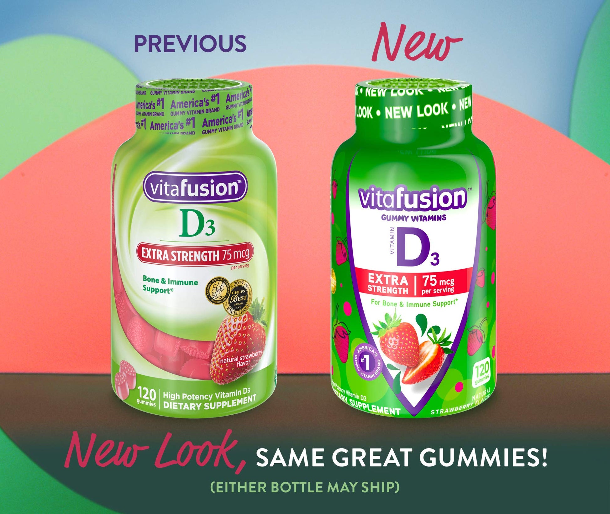 Paquete Vitafusion gomitas vitamina D3 y arándano