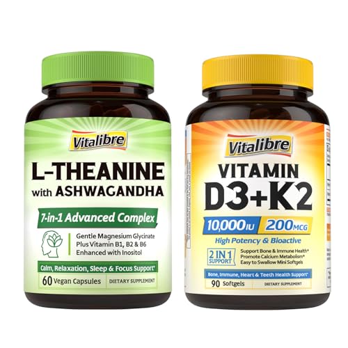 Paquete Vitalibre vitamina D3 K2 y L-Teanina