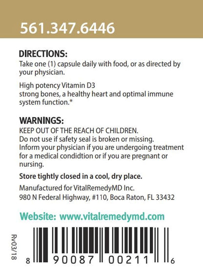 Paquete VitalRemedyMD vitamina d3 vegana para articulaciones y músculos