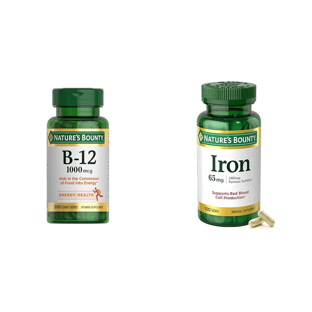 Paquete de vitamina B12 y hierro Nature's Bounty