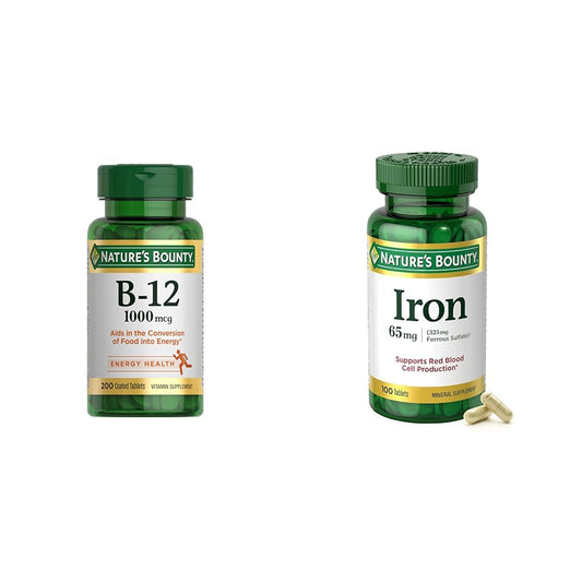 Paquete de vitamina B12 y hierro Nature's Bounty