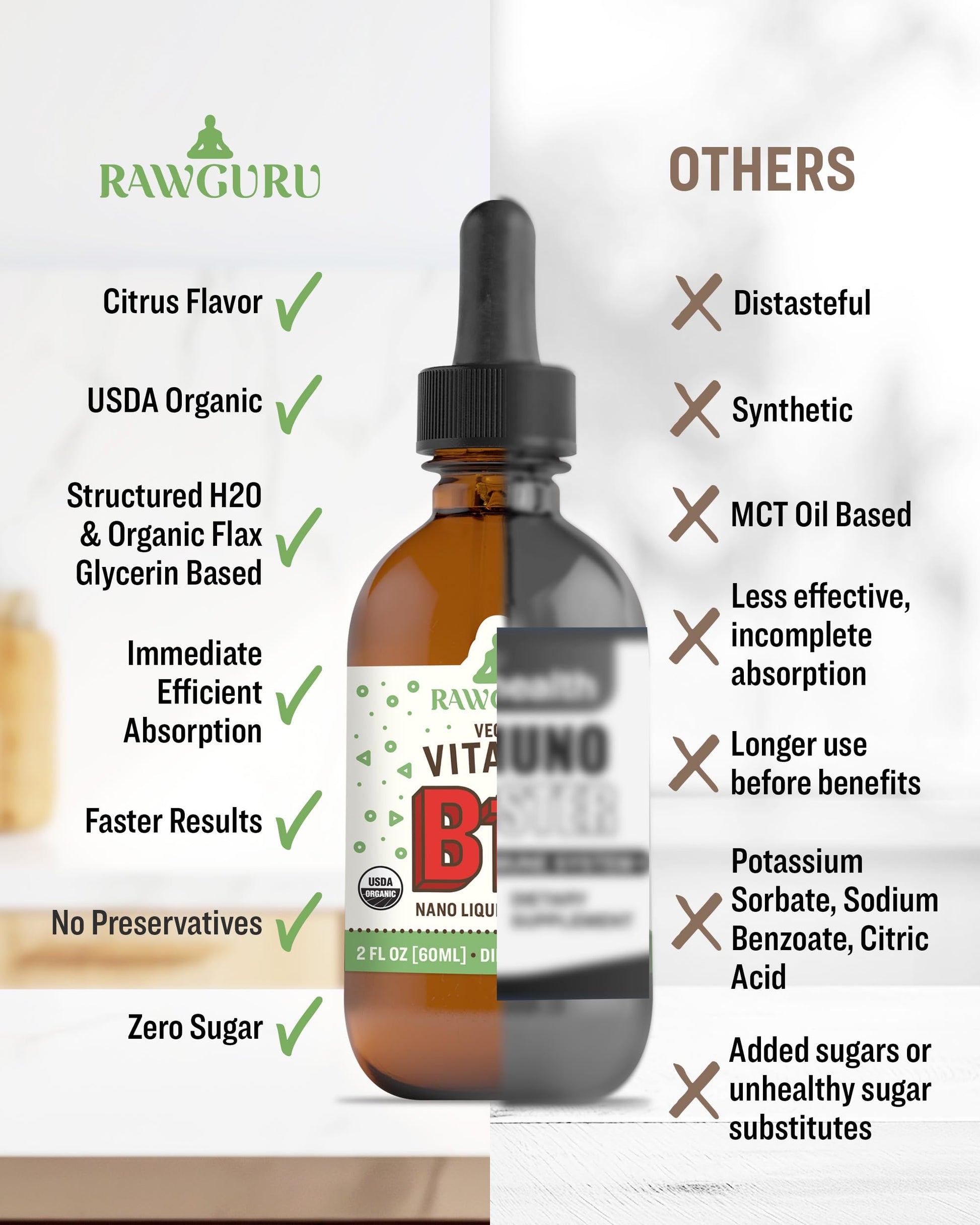 Paquete de 3 envases de vitamina B12 líquida vegana RawGuru