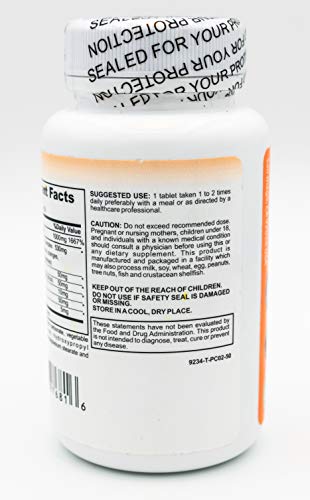 Paquete de vitamina C 1000mg 50 tabletas para adultos mayores