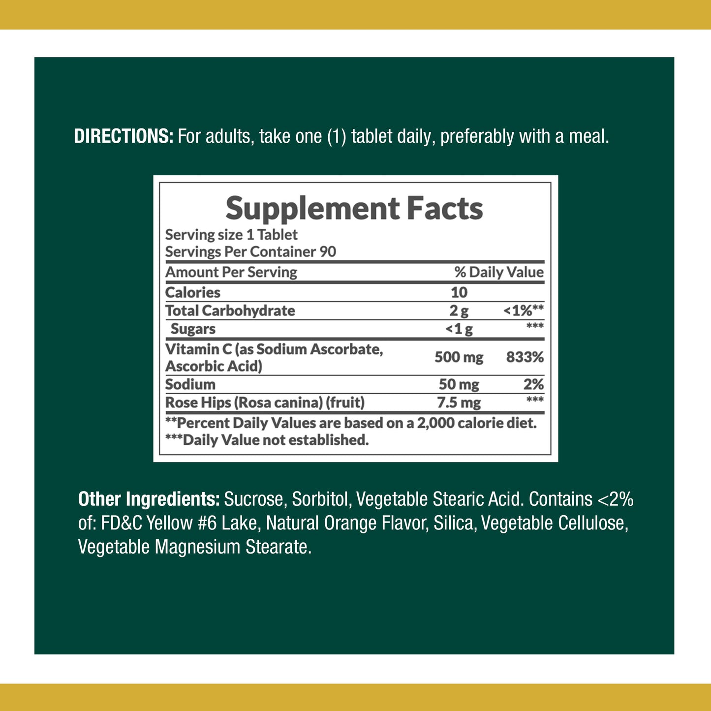 Paquete de Vitamina C 500mg 90 tabletas masticables