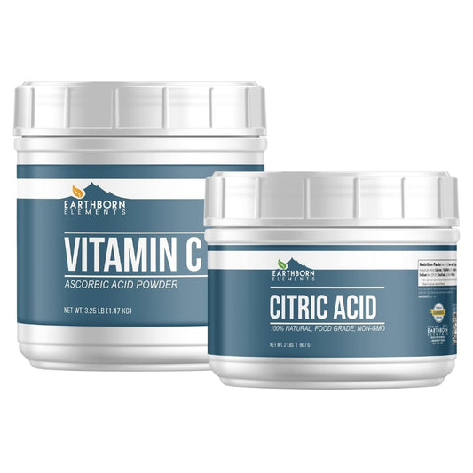 Paquete vitamina c y ácido cítrico Earthborn Elements para limpieza y alimentación