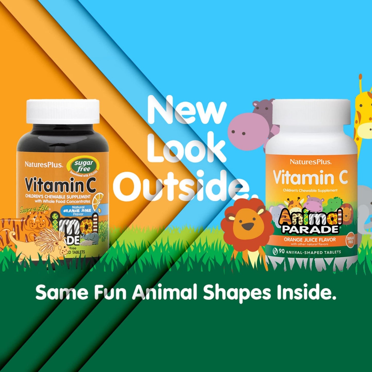 Paquete doble vitaminas C para niños NaturesPlus Animal Parade
