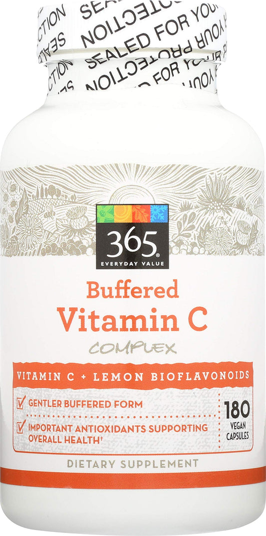 Paquete de Vitamina C tamponada 365 Everyday Value 180 cápsulas