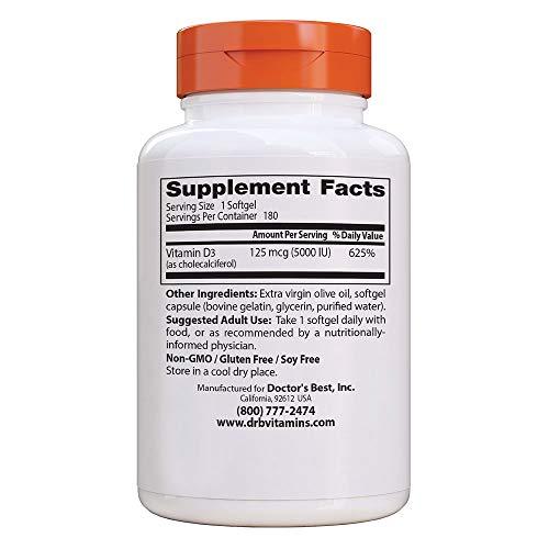 Paquete doble Vitamina D3 Doctor's BEST 180 cápsulas