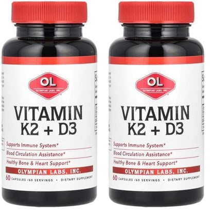 Paquete vitamina K2 y D3 Olympian Labs 60 cápsulas veganas
