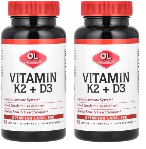 Paquete vitamina K2 y D3 Olympian Labs 60 cápsulas veganas