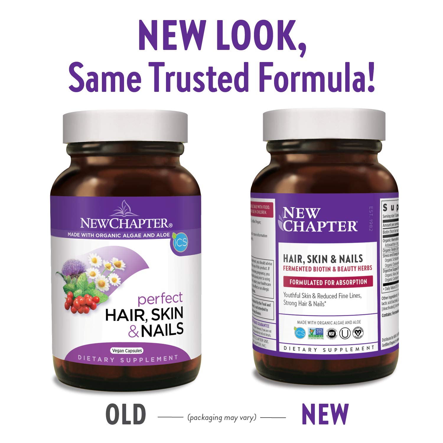 Paquete vitamina New Chapter cabello piel uñas biotina fermentada
