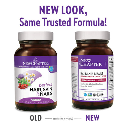 Paquete vitamina New Chapter cabello piel uñas biotina fermentada
