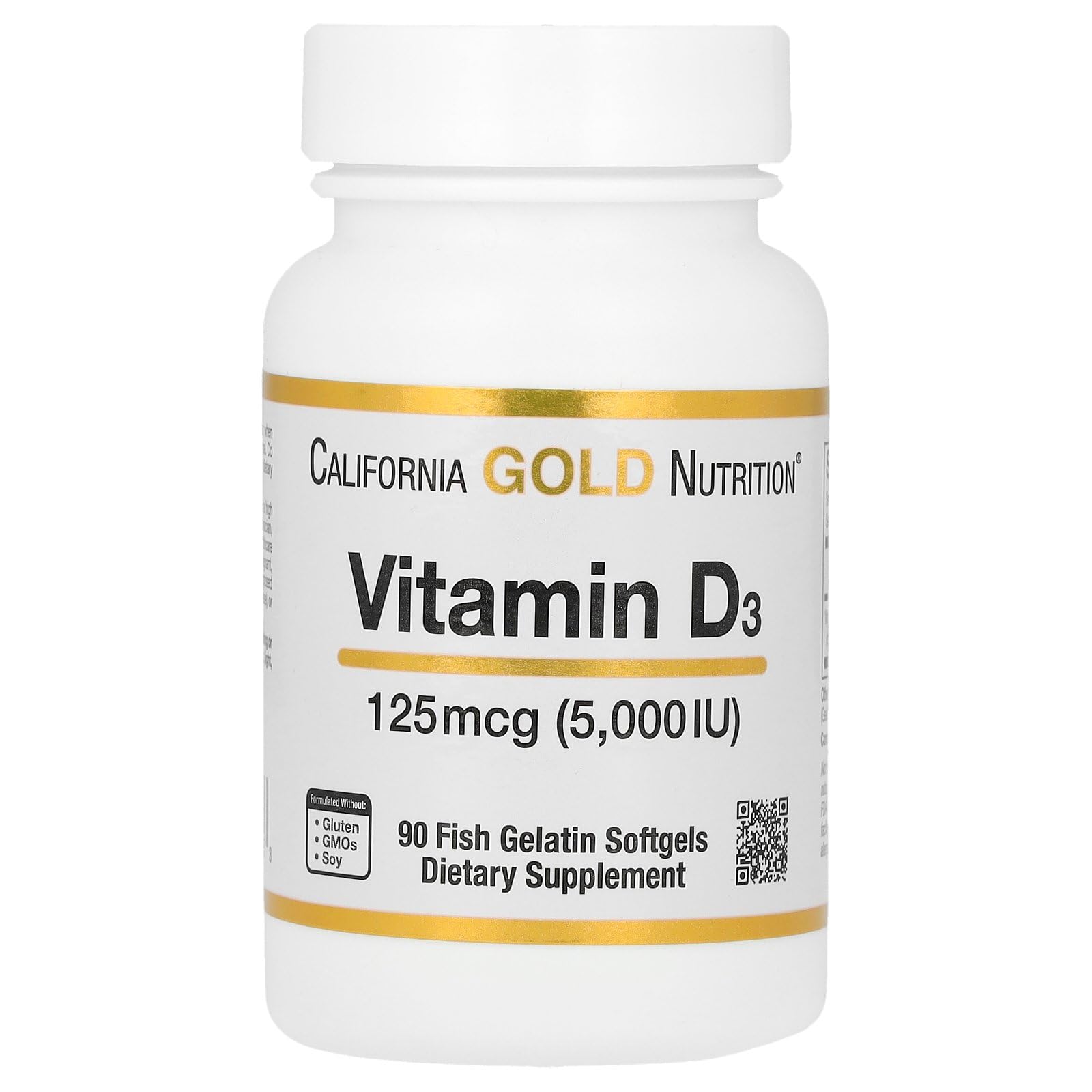 Paquete vitaminas D3 California Gold Nutrition 90 cápsulas