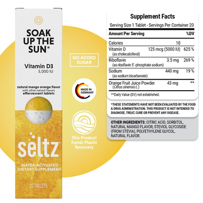 Paquete de vitaminas efervescentes activadas con agua Seltz