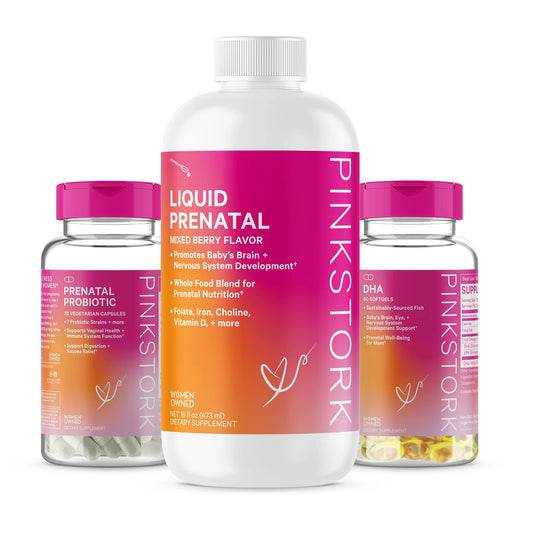 Paquete vitaminas prenatales líquidas Pink Stork