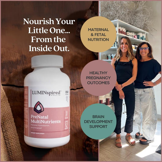 Paquete de vitaminas prenatales LUMINspired HEALTH sin gluten y sin OMG
