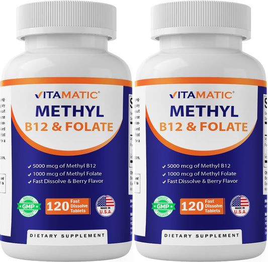 Paquete de Vitamatic metilfolato y B12 para salud cardiovascular