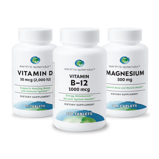 Paquete vitaminico earth's splendor con b12 magnesio y d3