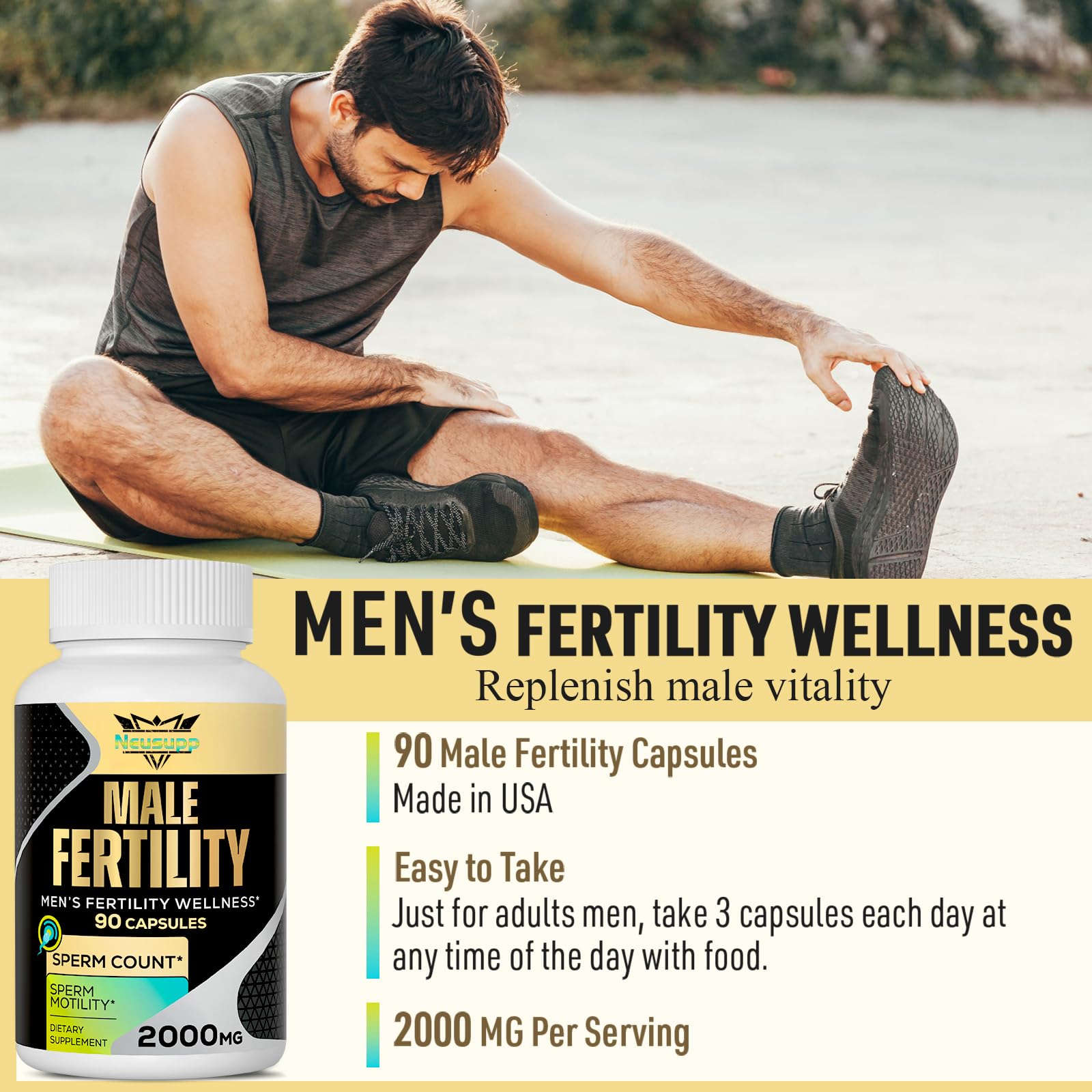 Paquetes de 4 suplementos Neusupp para fertilidad masculina