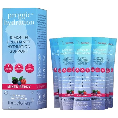 Paquetes de hidratación para embarazo Three Lollies Preggie frutos rojos