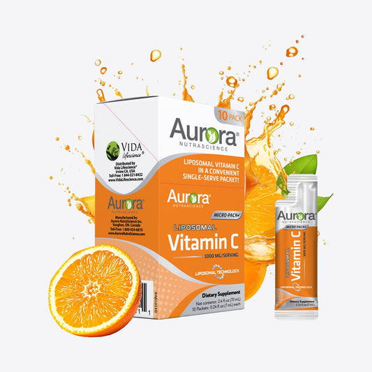 Paquetes individuales vitamina c liposomal Aurora Nutrascience