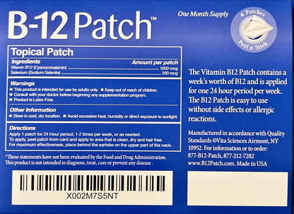 Parche pequeño y potente vitamina b12 Vita Sciences