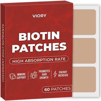 Parches de biotina VIORY naturales para hombres y mujeres paquete 60