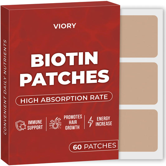 Parches de biotina VIORY naturales para hombres y mujeres paquete 60