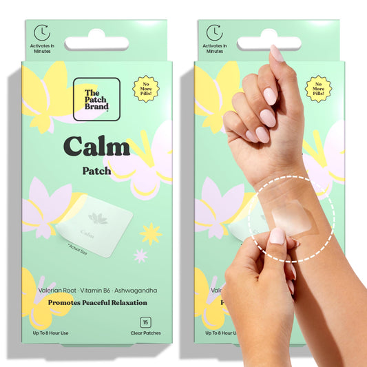 Caja de parches calmantes de The Patch Brand en paquete