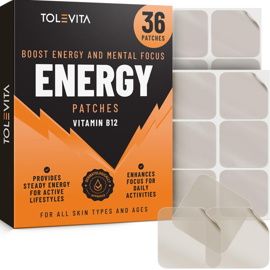 Parches energía TOLEVITA vitamina B12 para enfoque y vitalidad