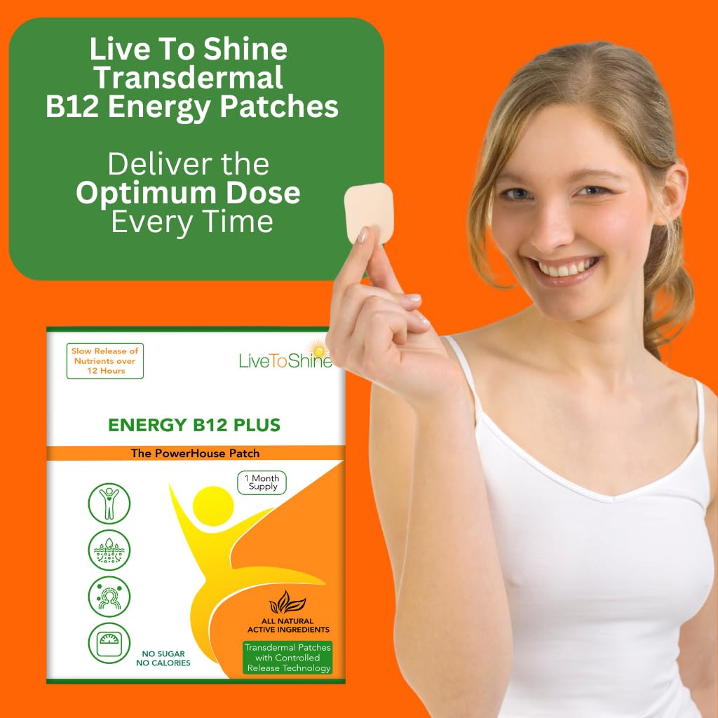 Parches energizantes Live To Shine B12 Energy Plus 30 días