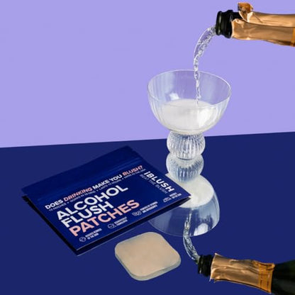 Parches IBLUSH con copa de champagne