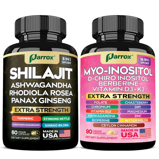 Paquete Parrox Myo Inositol y Shilajit para bienestar