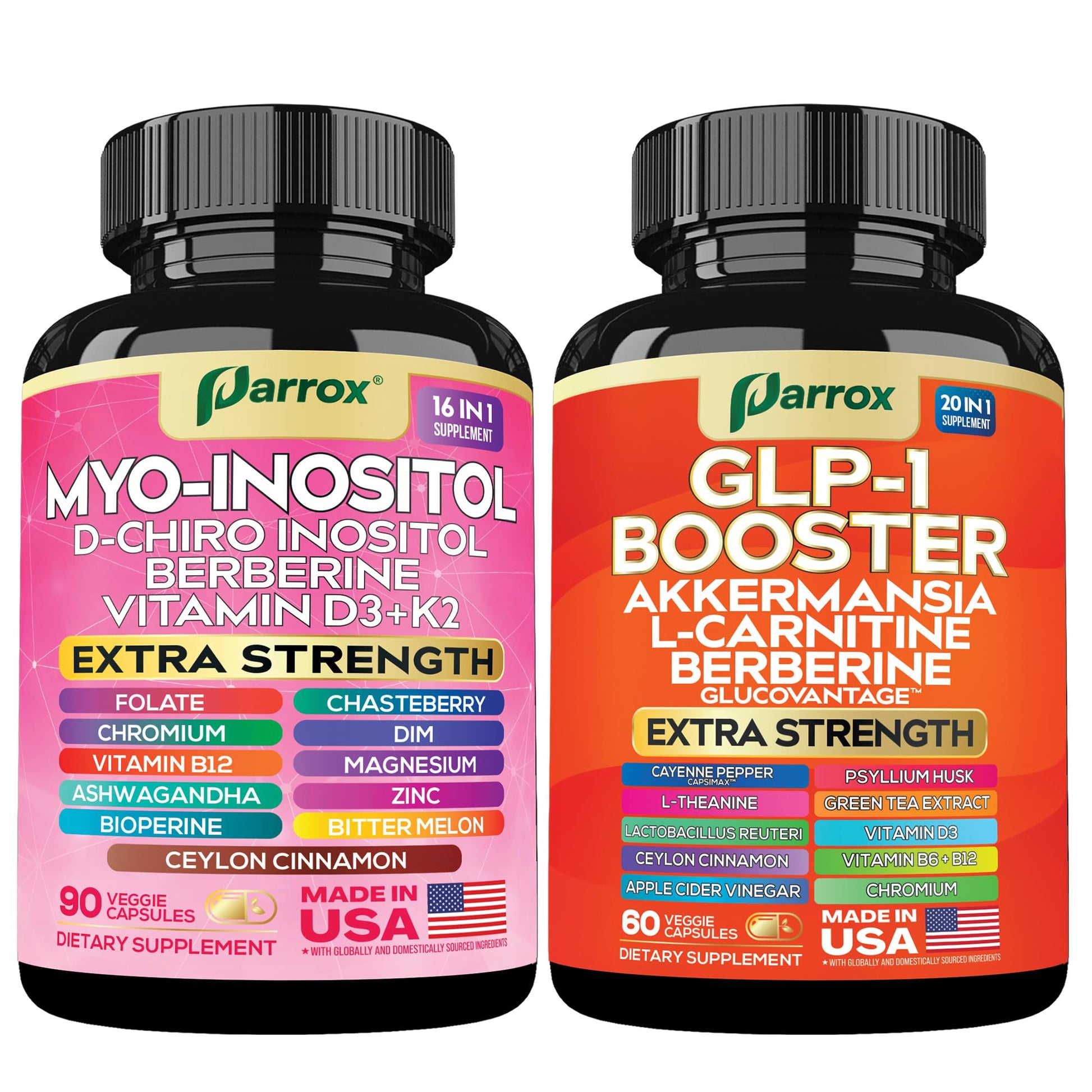 Paquete Parrox con cápsulas de equilibrio hormonal y potencia GLP-1