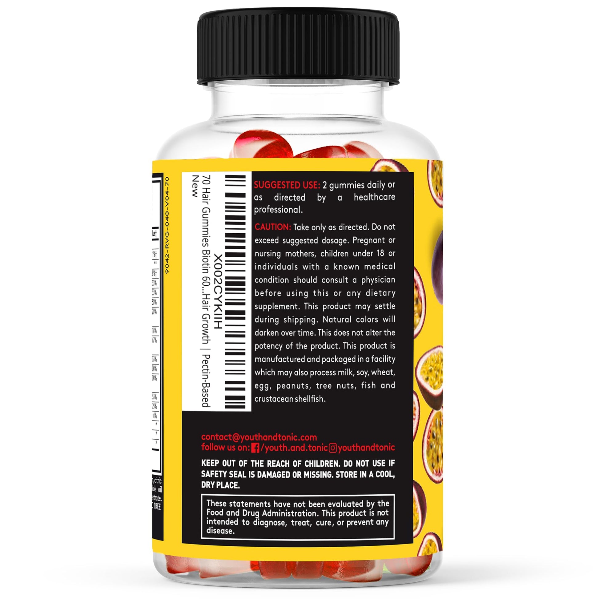 parte posterior caja gomitas vitaminas cabello piel uñas