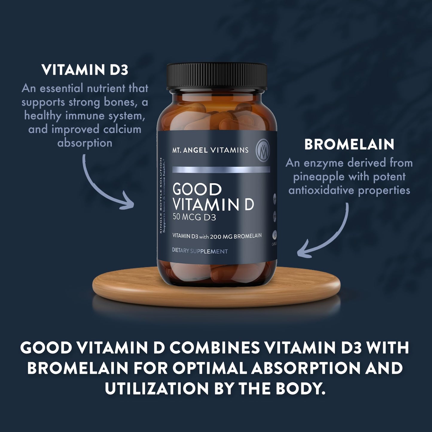 Parte trasera botella mt angel vitamins vitamina d3
