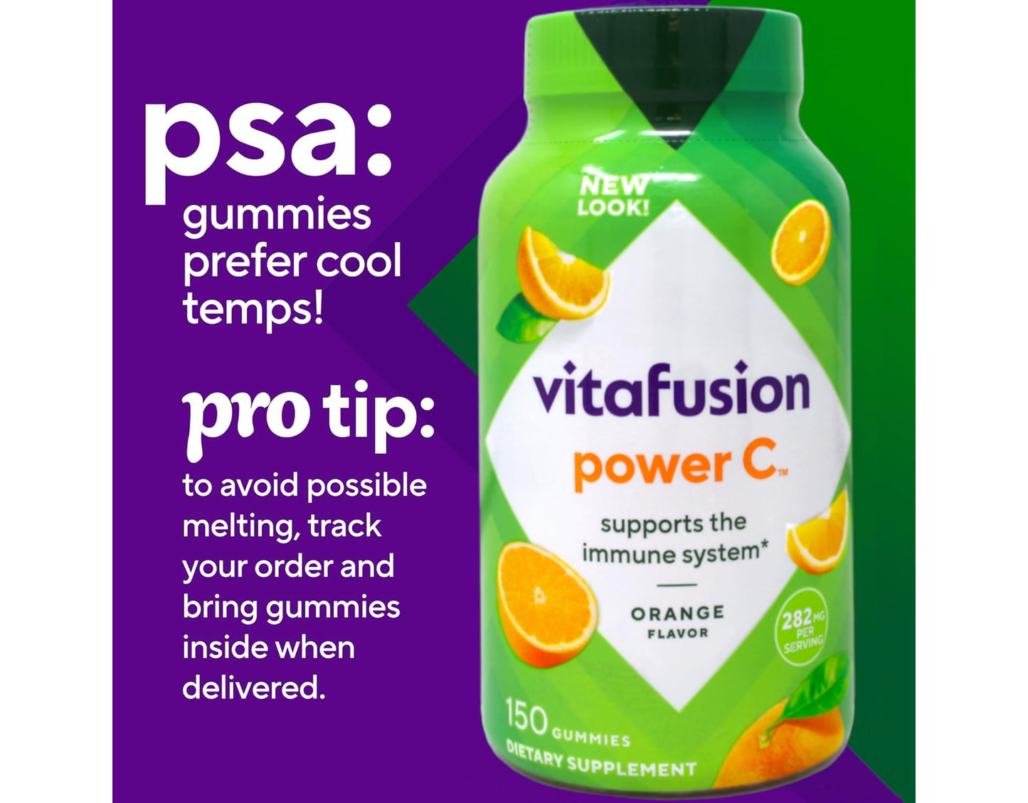 Parte trasera empaque Vitafusion Power C gomitas