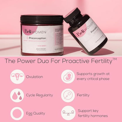 Parte trasera frasco suplemento prenatal Beli mujeres