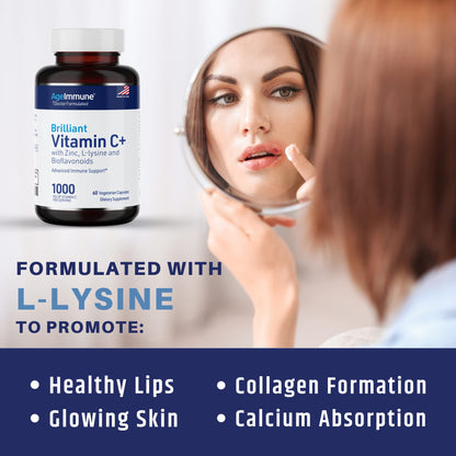Parte trasera información suplemento AgeImmune vitamina c