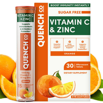 Pastillas efervescentes Quench vitamina c y zinc