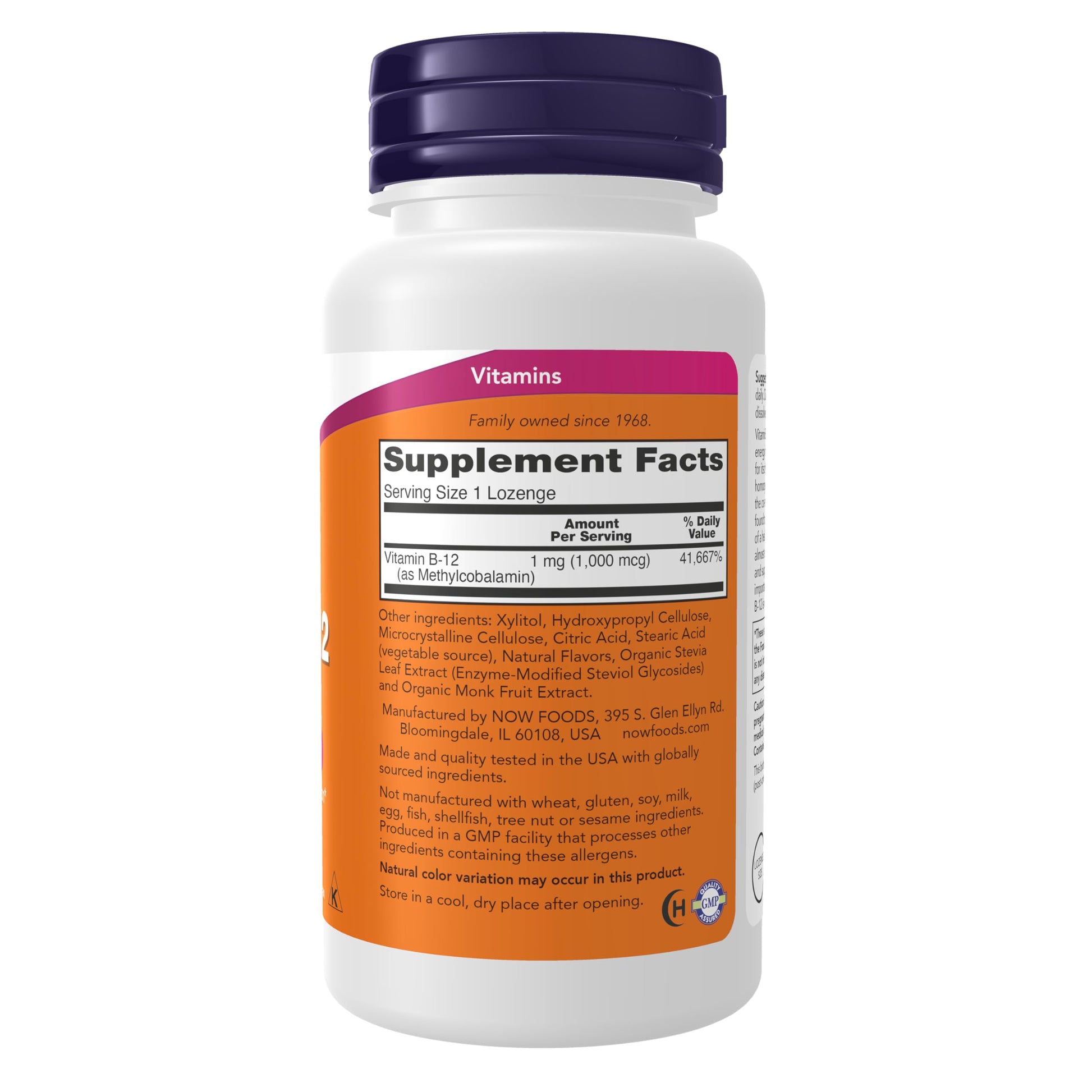 Pastillas NOW Methyl B-12 para energía